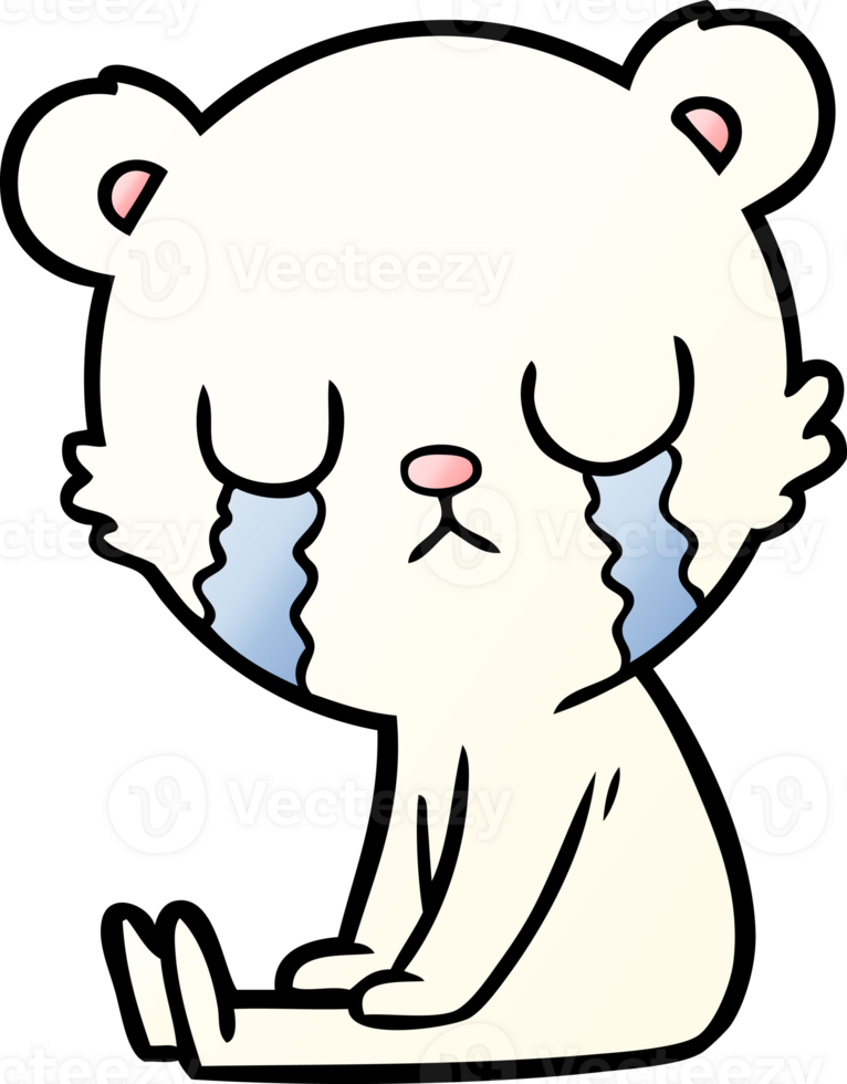 crying polar bear cartoon png