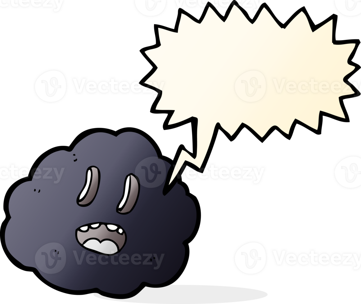 cartoon spooky cloud with speech bubble png