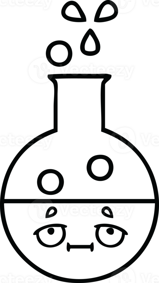 line drawing cartoon of a test tube png