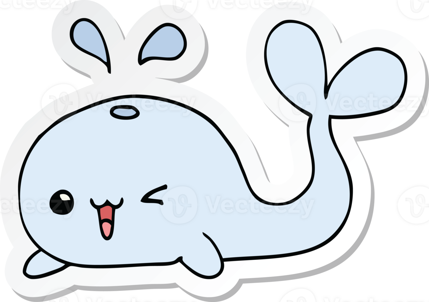 sticker of a cartoon whale png