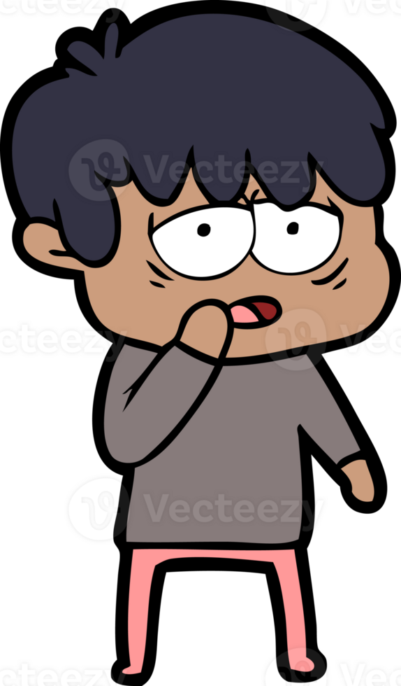 cartoon exhausted boy png