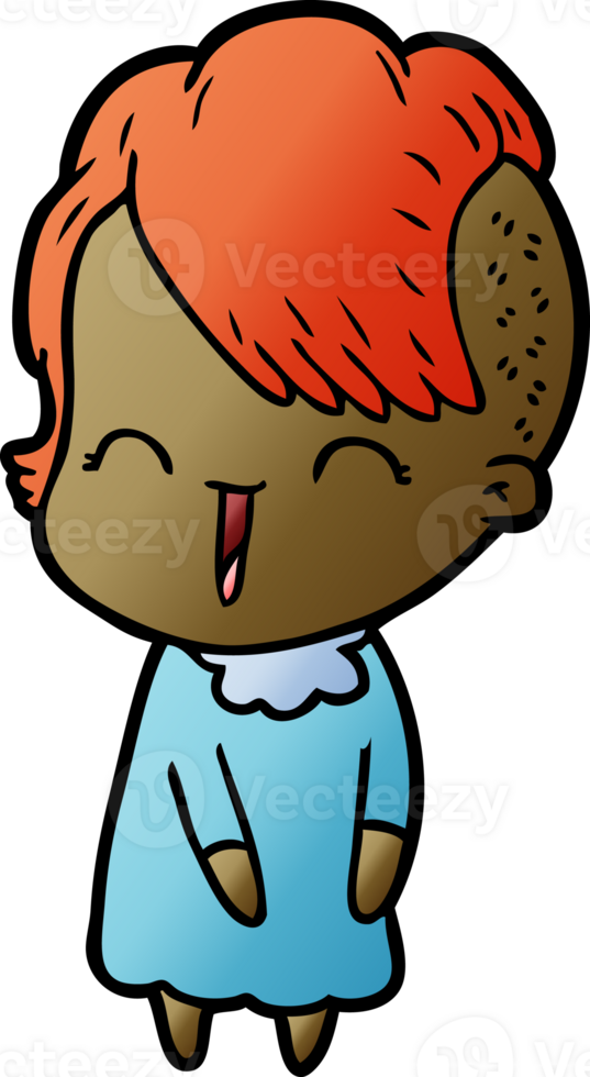 happy cartoon hipster girl png