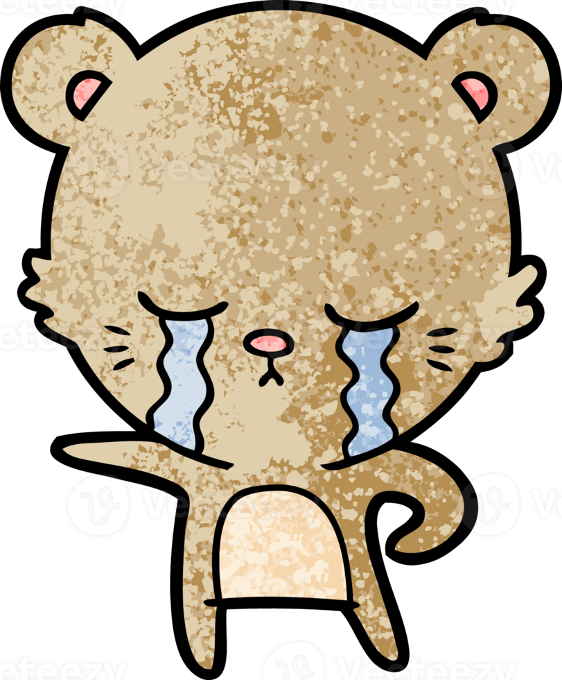crying cartoon bear png
