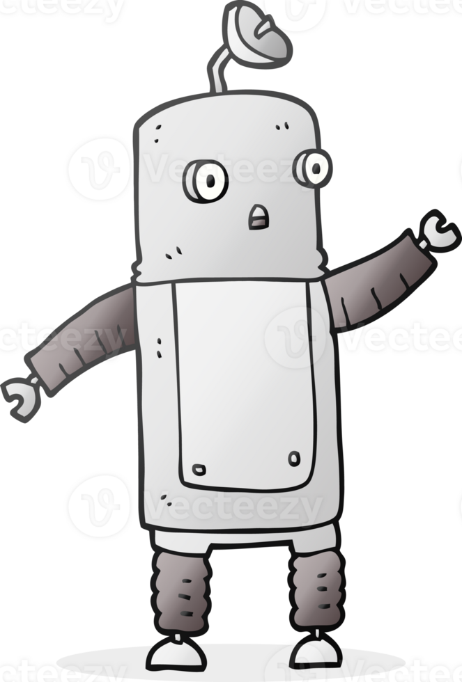 Hand gezeichnet Karikatur Roboter png