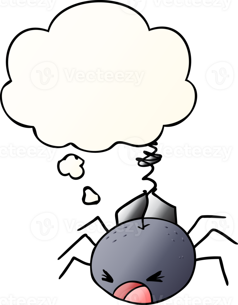Karikatur Spinne mit habe gedacht Blase im glatt Gradient Stil png