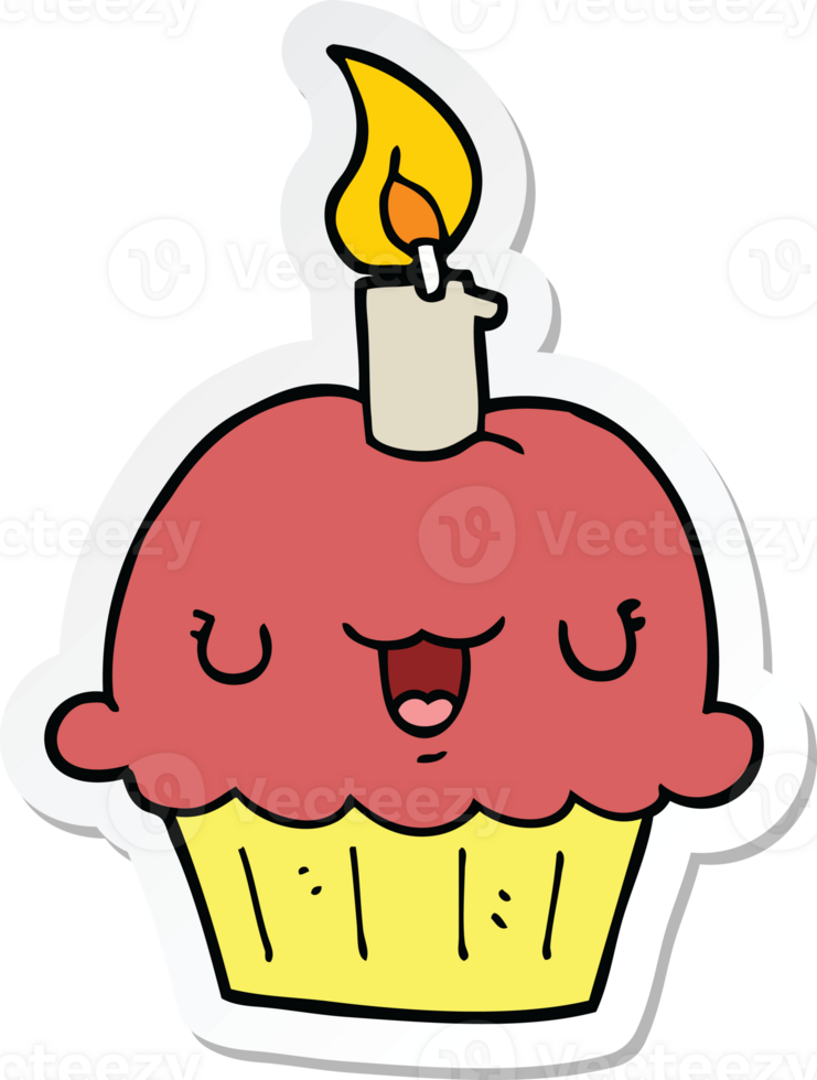 sticker of a cartoon cupcake png