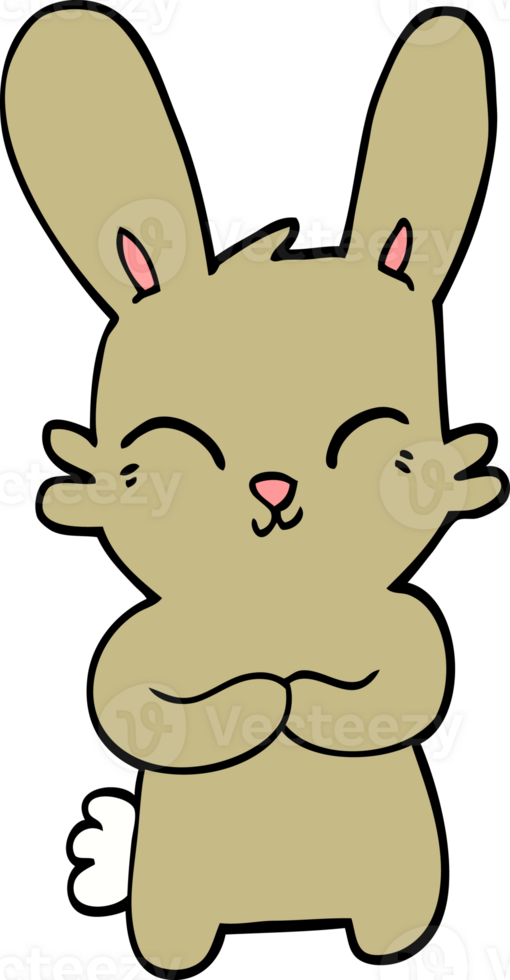 cute hand drawn doodle style cartoon rabbit png