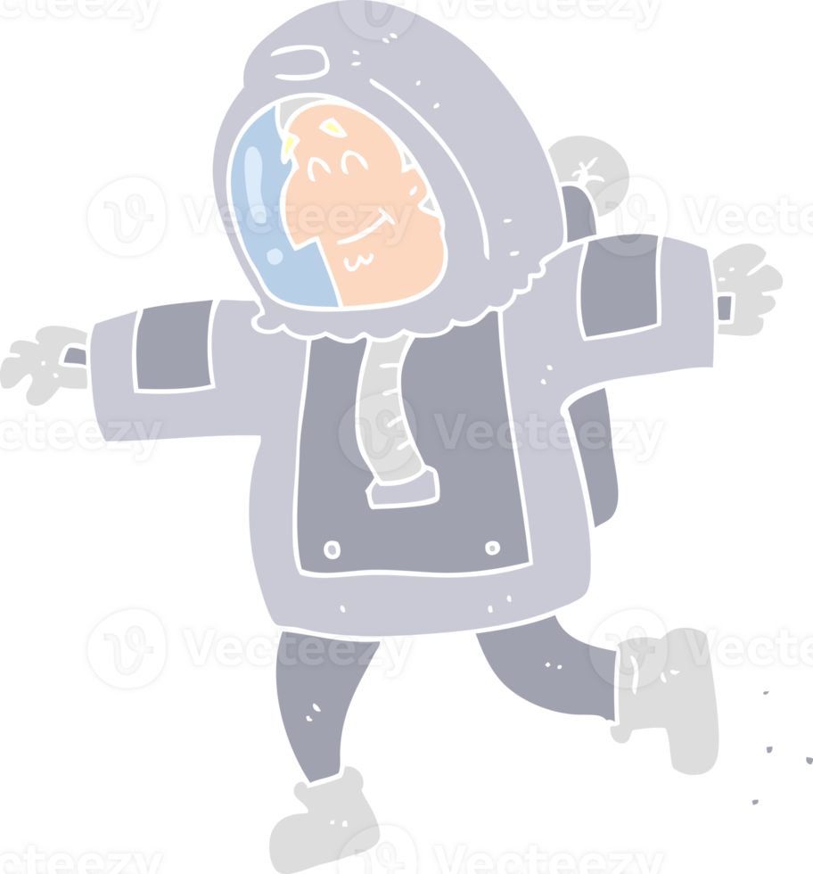 flat color illustration of a cartoon astronaut png