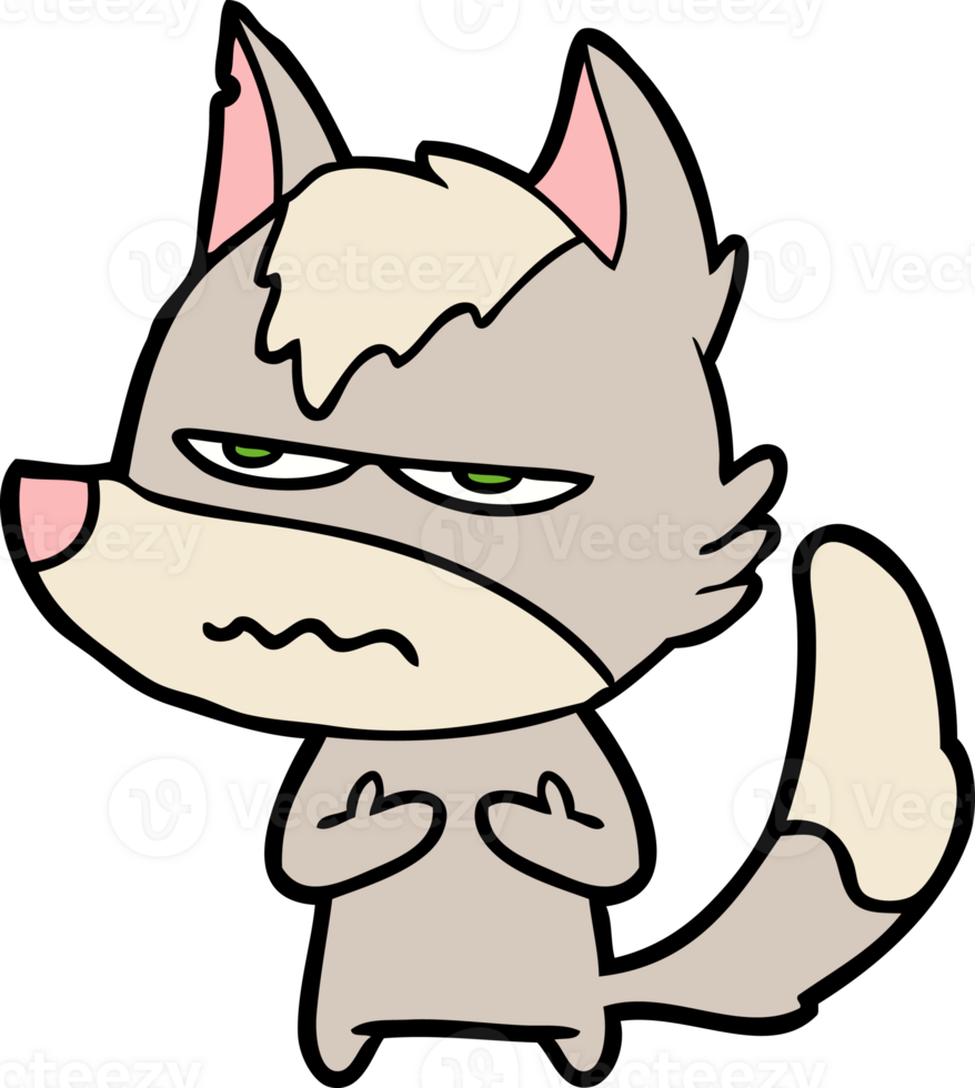 cartoon annoyed wolf png