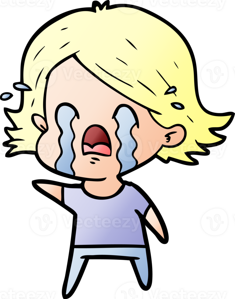 cartoon woman crying png