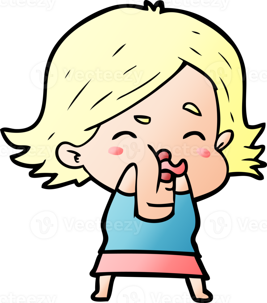 cartoon girl pulling face png