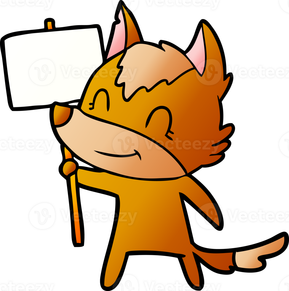 fox cartoon character with protest sign png