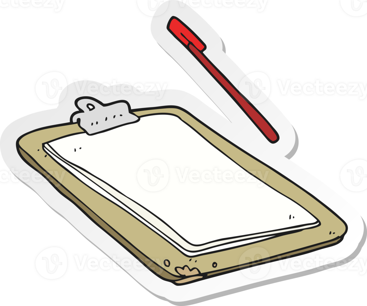 sticker of a cartoon clip board png