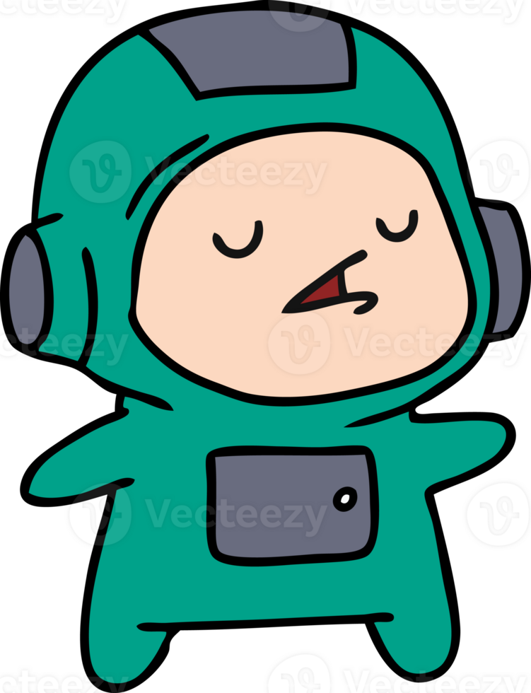 cartoon illustration of a kawaii cute astronaut boy png