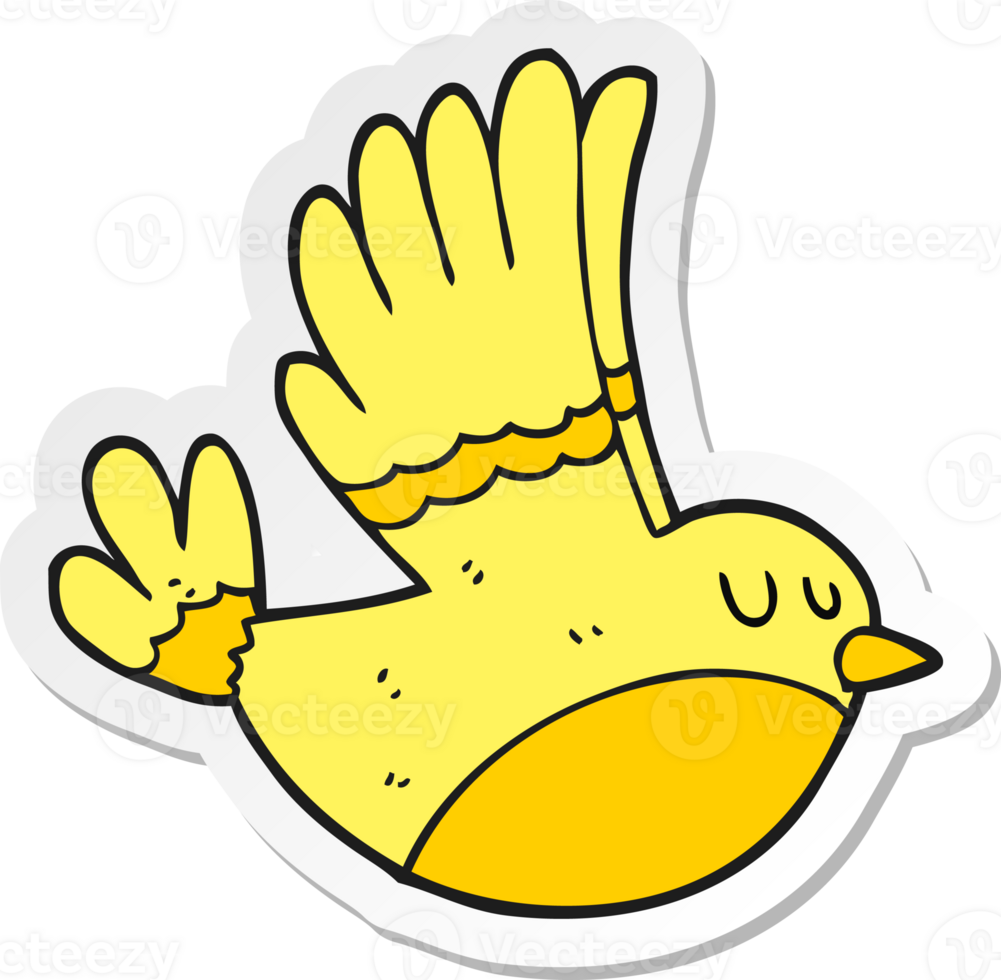 sticker of a cartoon flying bird png