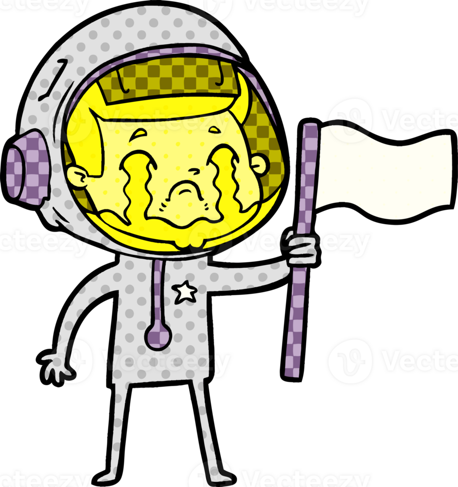 cartoon crying astronaut png