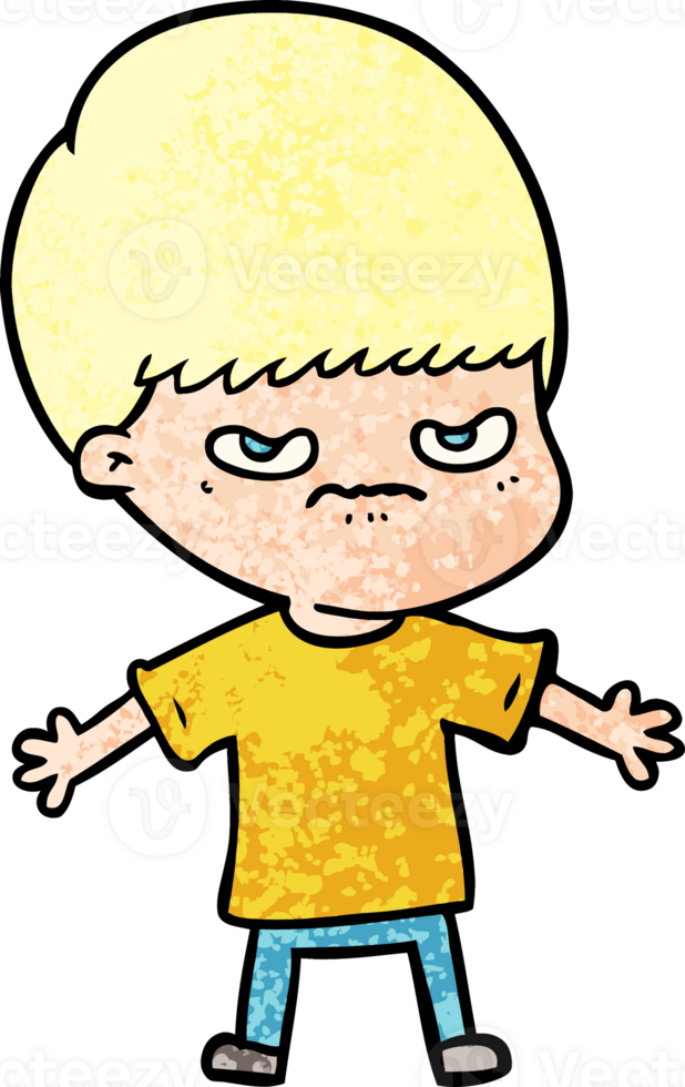 annoyed cartoon boy png