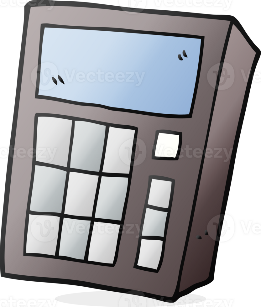 hand drawn cartoon calculator png