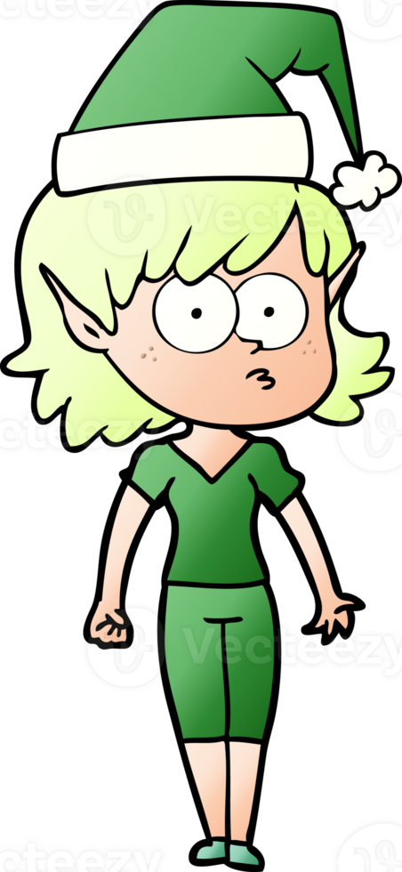cartoon elf girl staring png