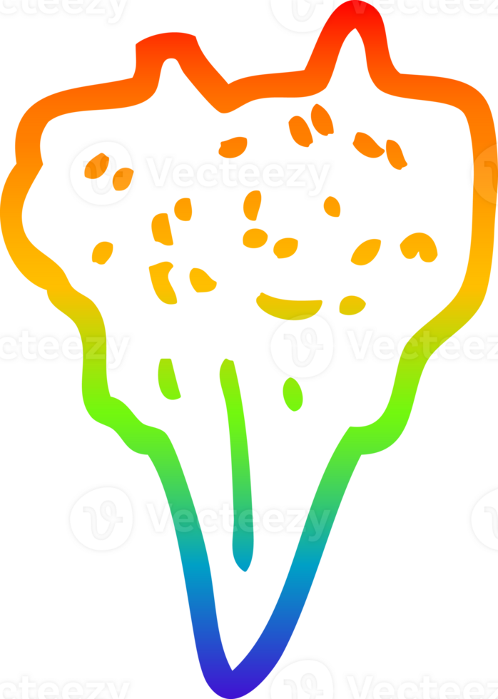 arco iris degradado línea dibujo de un dibujos animados perro diente png