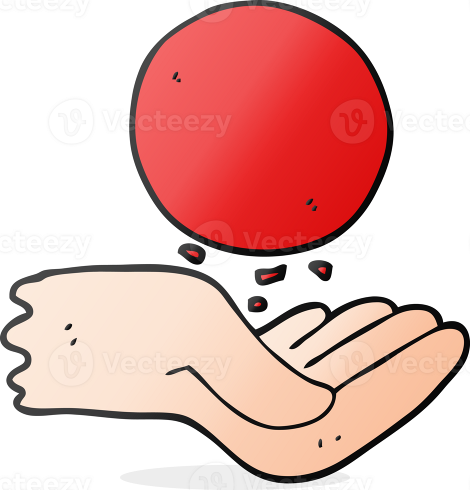 hand drawn cartoon hand throwing ball png