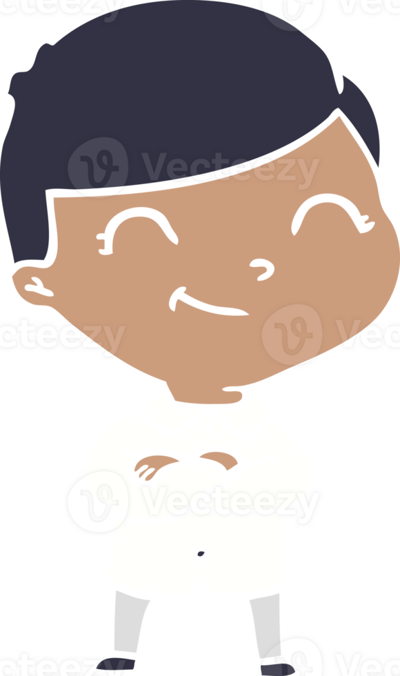 flat color style cartoon boy smiling png