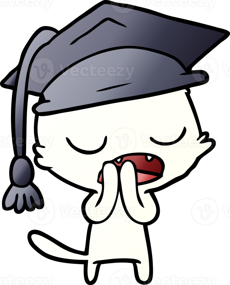 graduate talking cat cartoon png