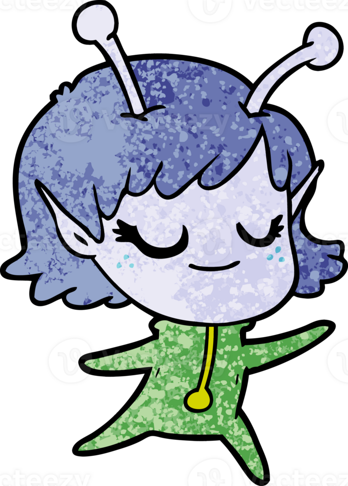 smiling alien girl cartoon png