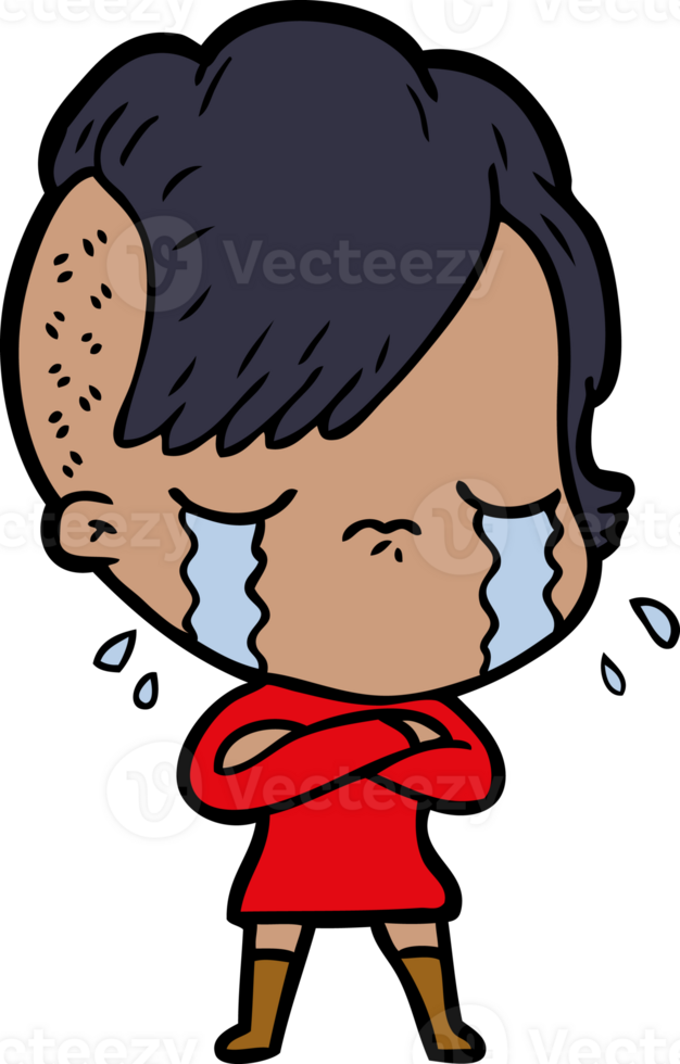 cartoon crying girl png