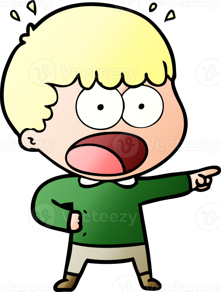 cartoon shocked man pointing png