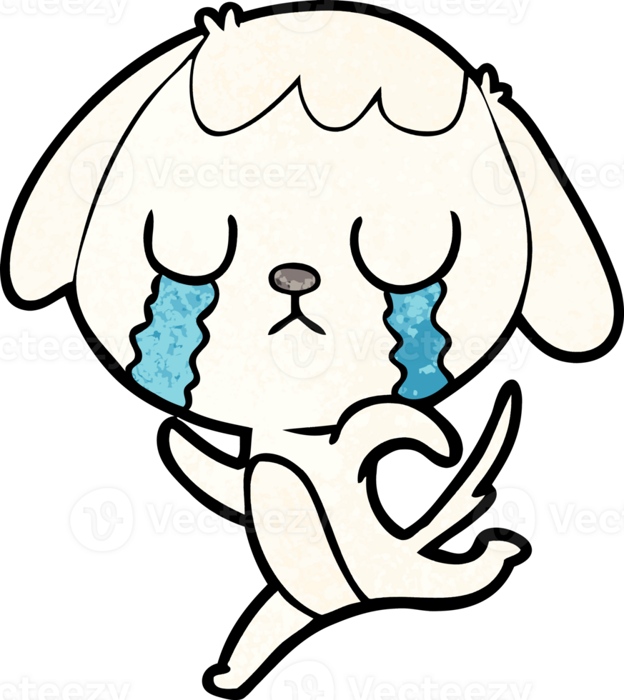 cute cartoon dog crying png