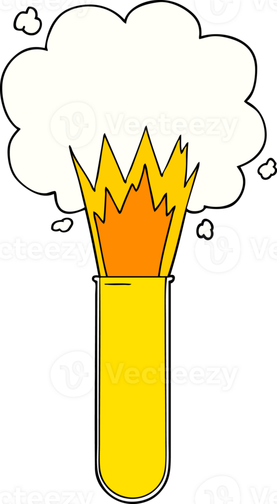 Cartoon explodierende Chemikalien im Reagenzglas png