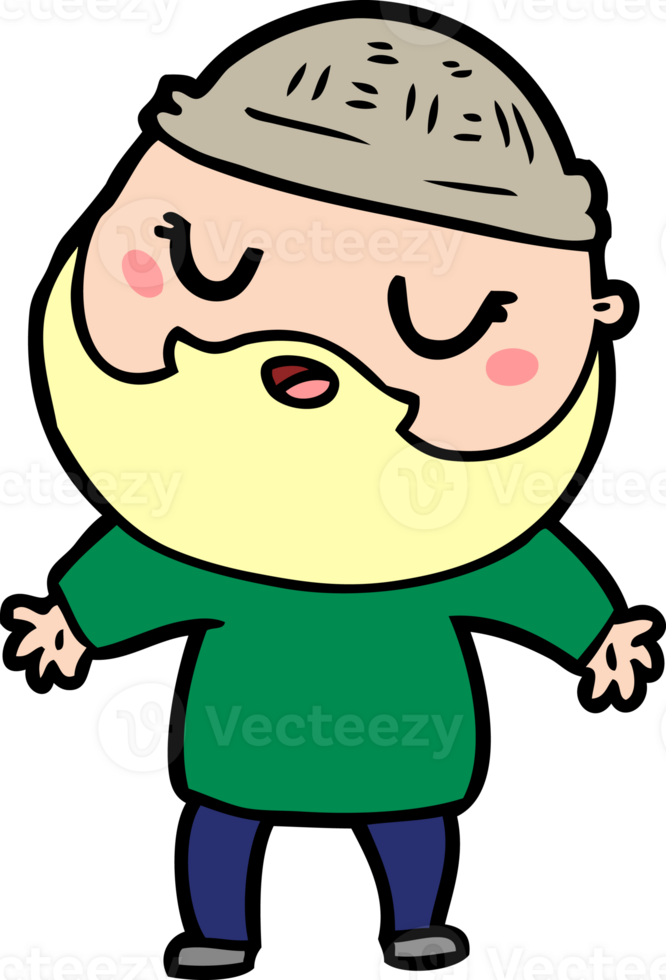 cartoon man with beard png
