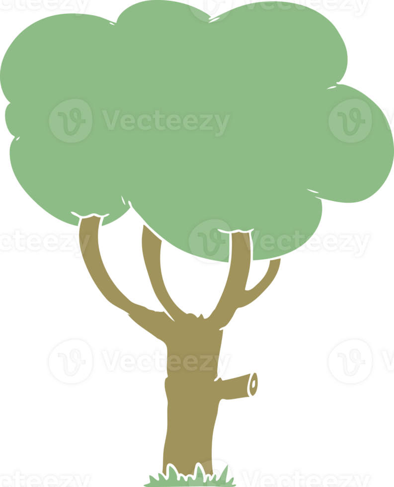 flat color style cartoon tree png