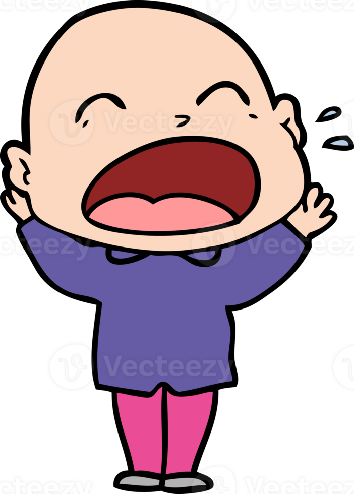 cartoon shouting bald man png