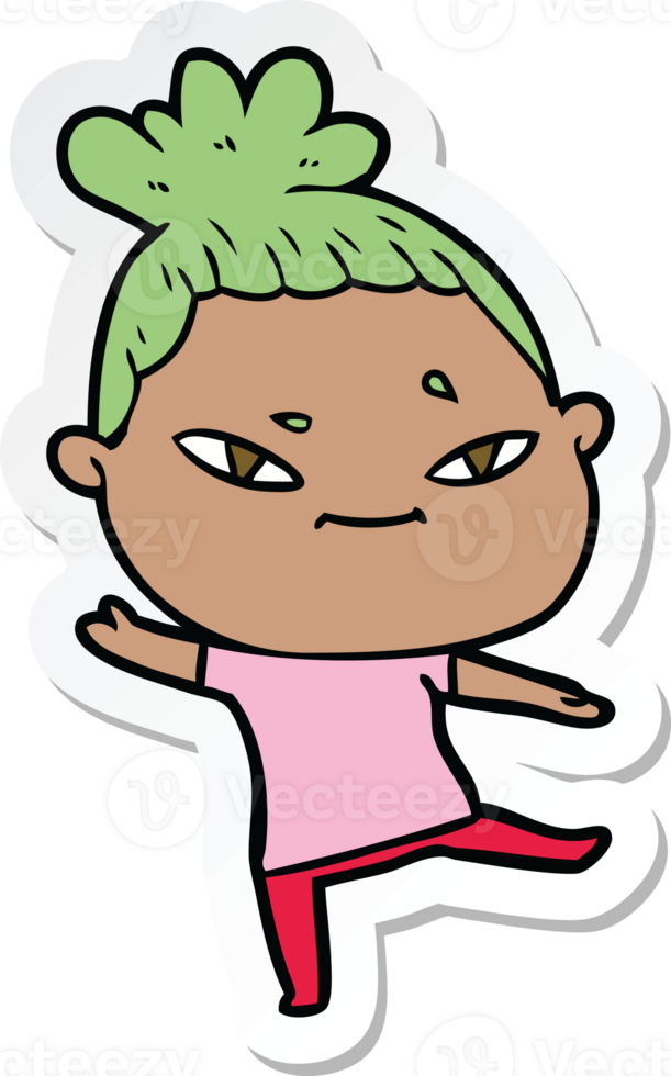 sticker of a cartoon woman png