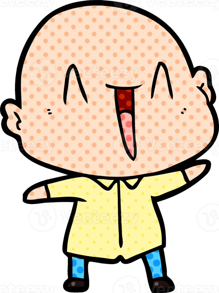 happy cartoon bald man png