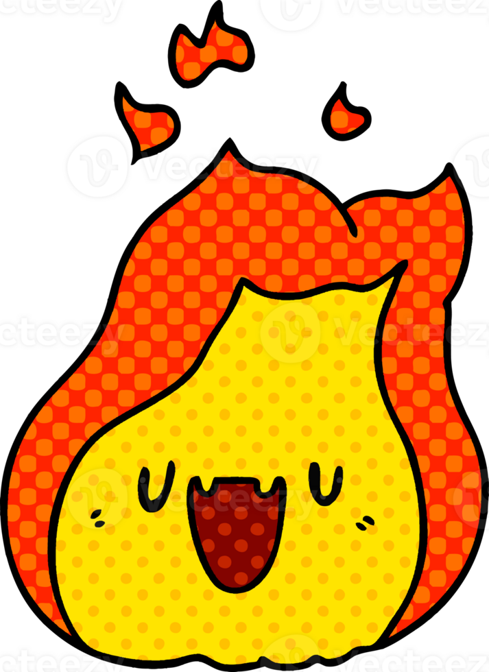 cartoon illustration kawaii cute fire flame png