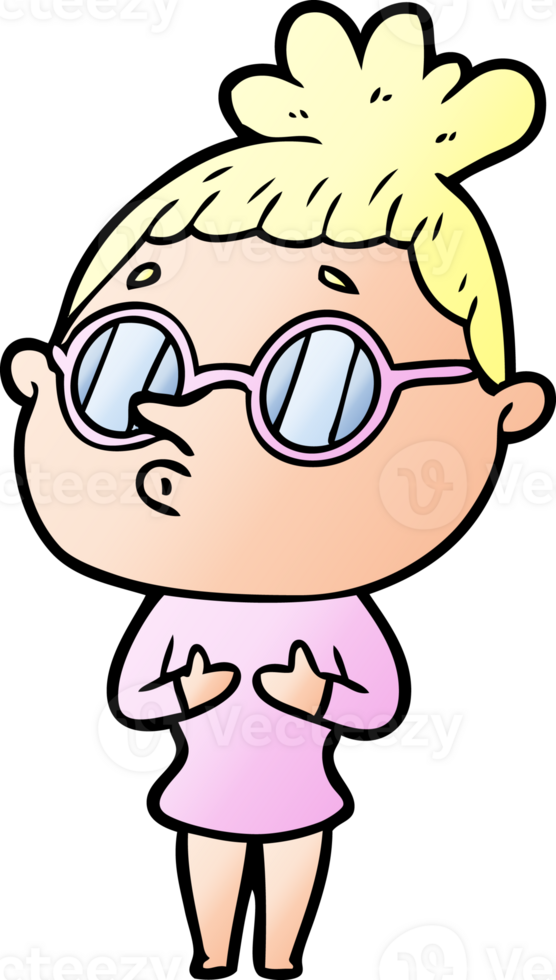 cartoon woman wearing glasses png