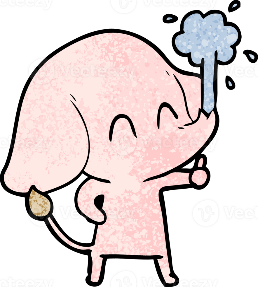 cute cartoon elephant spouting water png