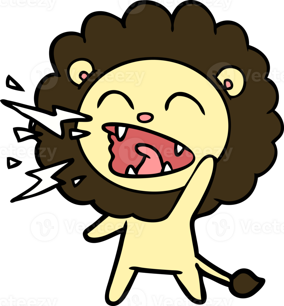 cartoon roaring lion png