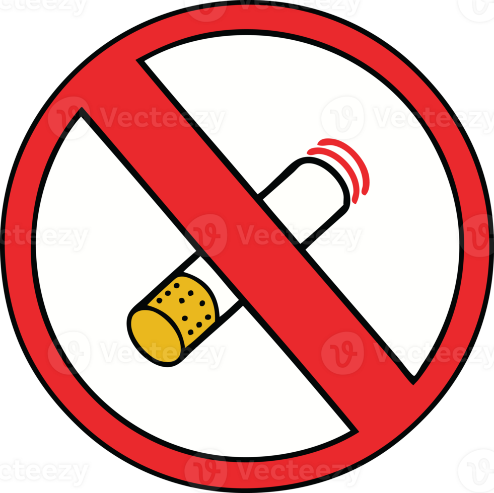 schattig tekenfilm van een Nee roken toegestaan teken png