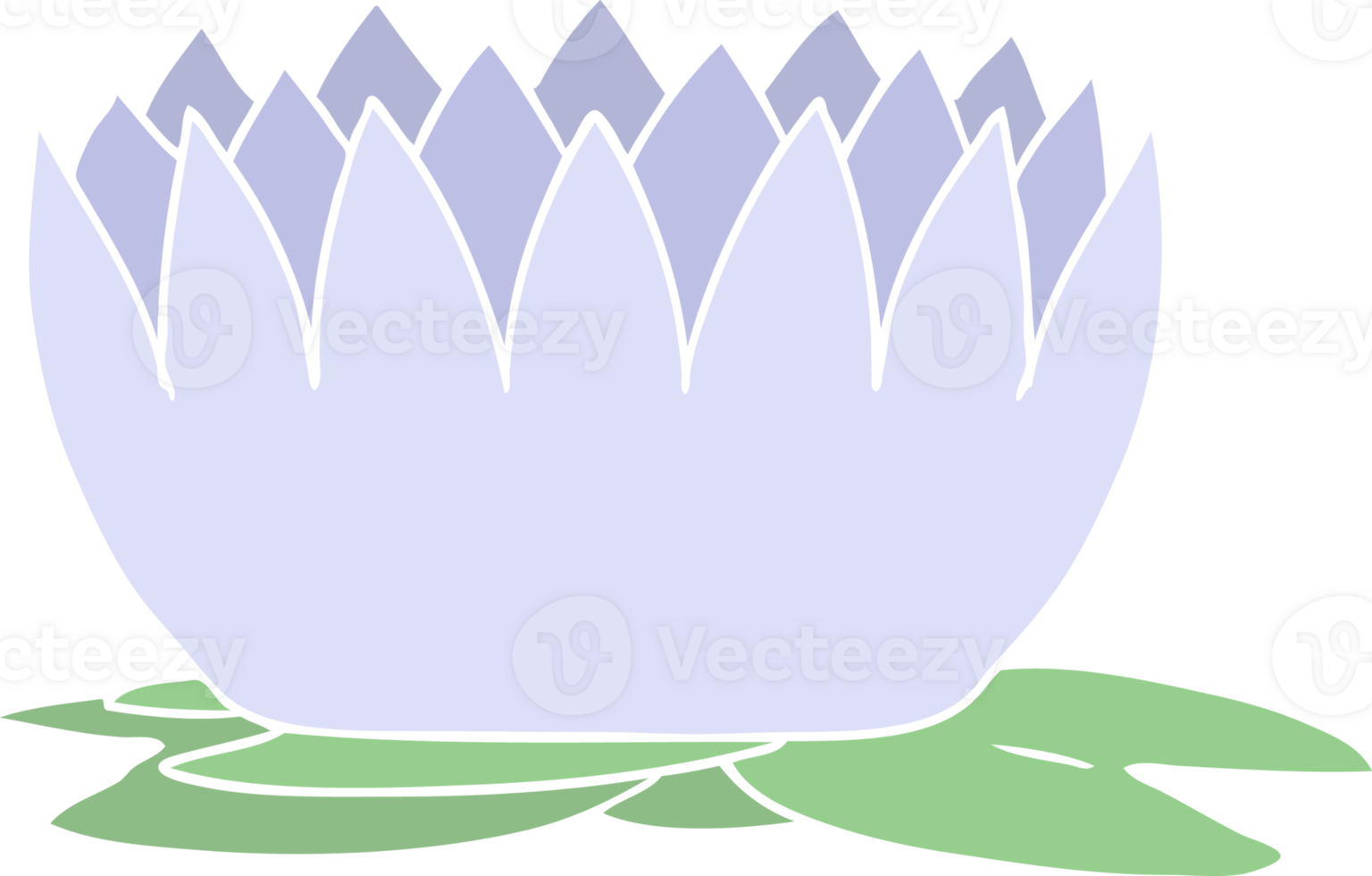 flat color style cartoon waterlily png