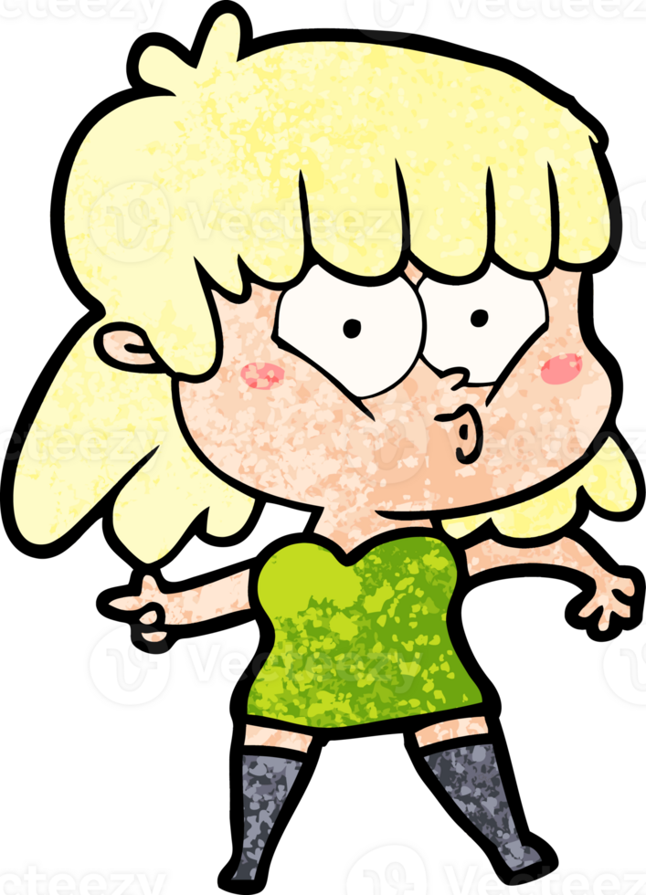 cartoon whistling girl png