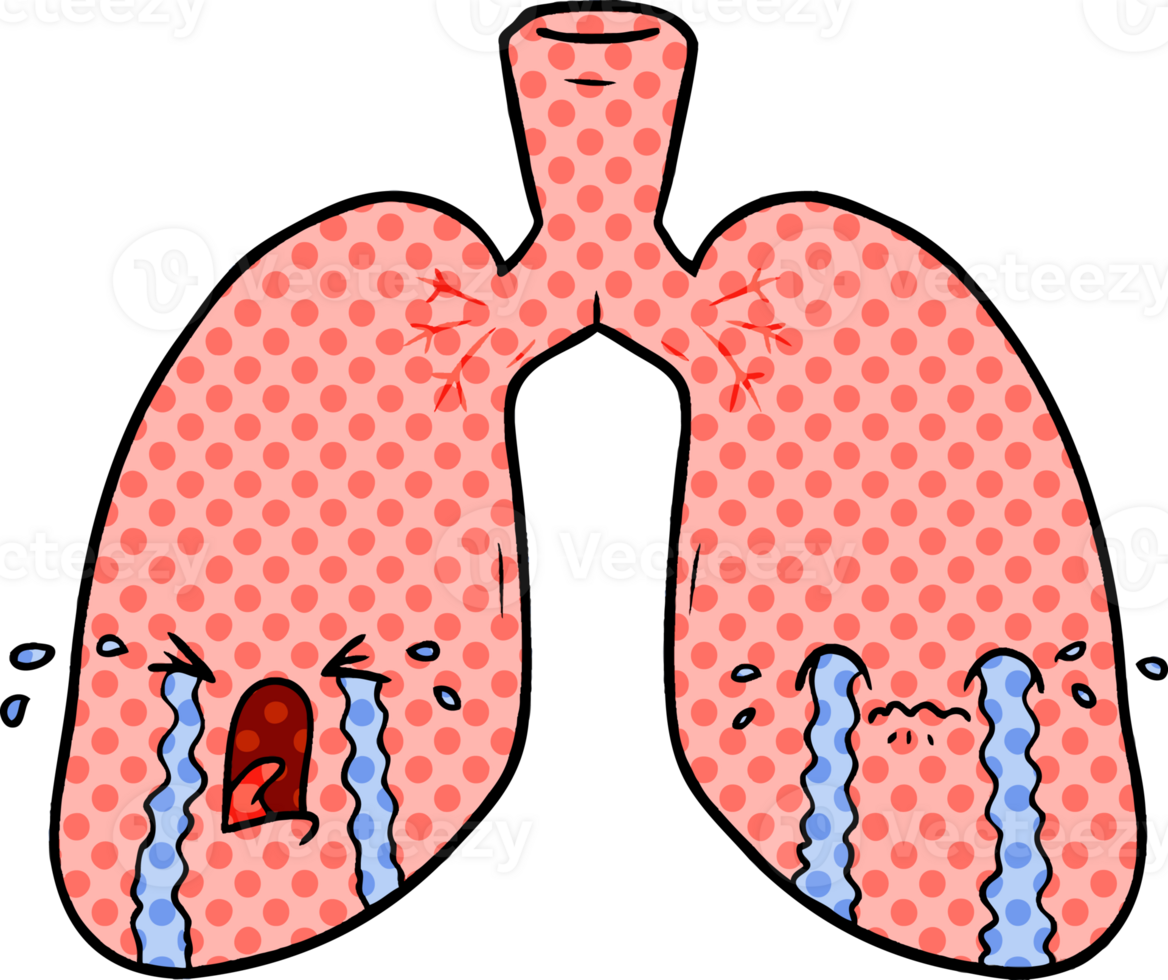 cartoon lungs crying png