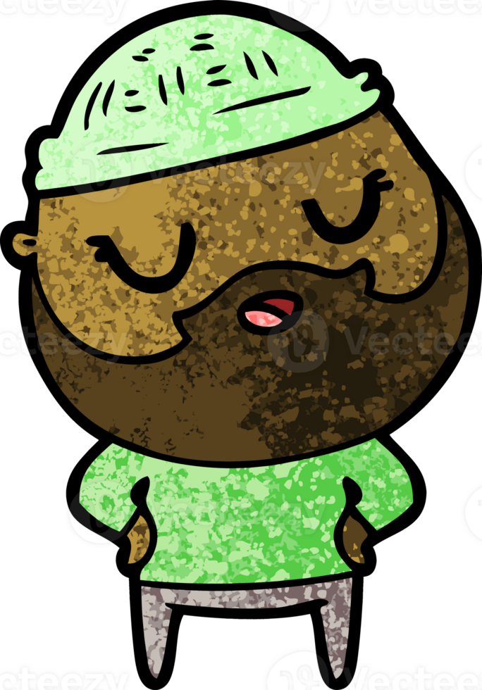 cute cartoon man with beard png