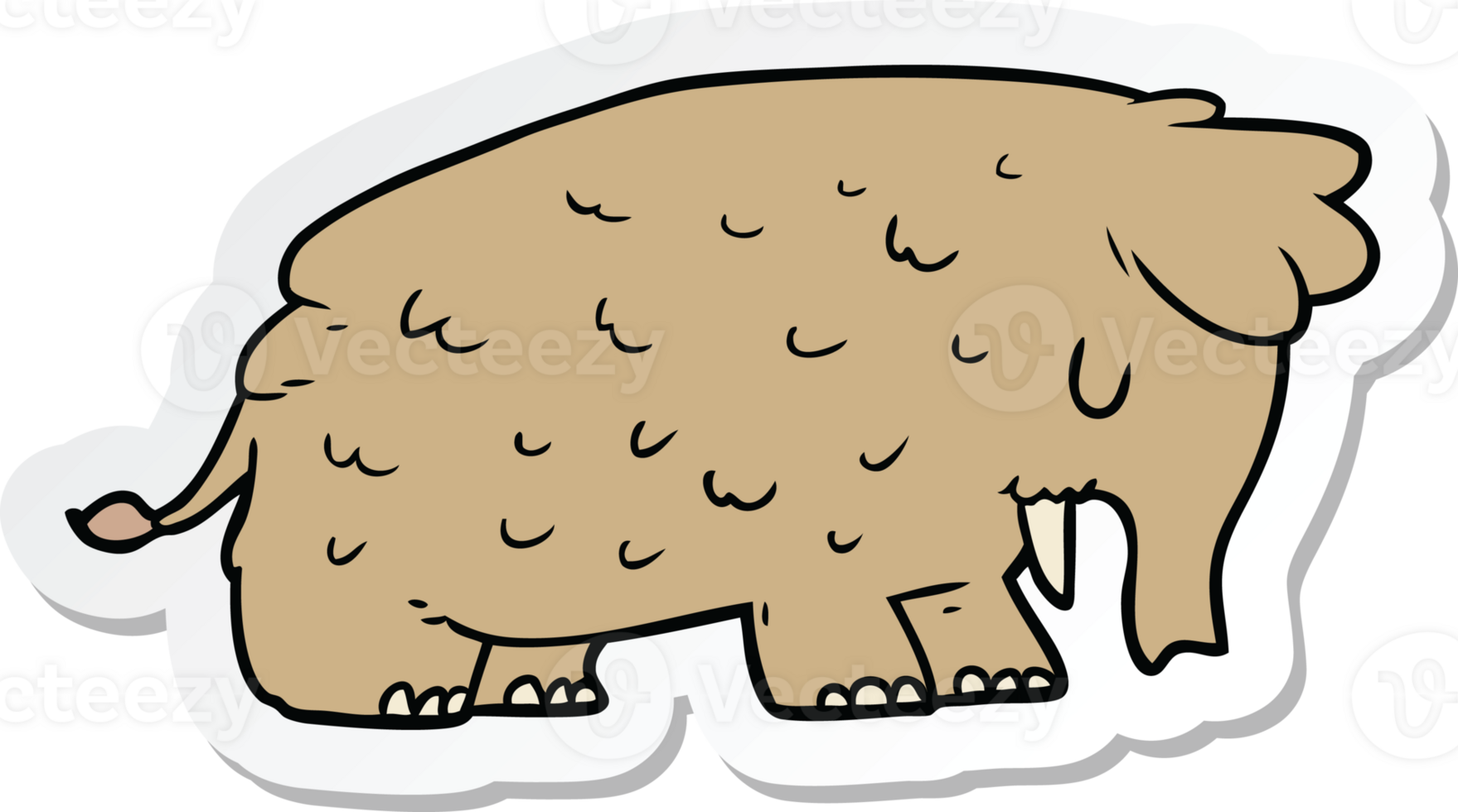 pegatina de un mamut de dibujos animados png