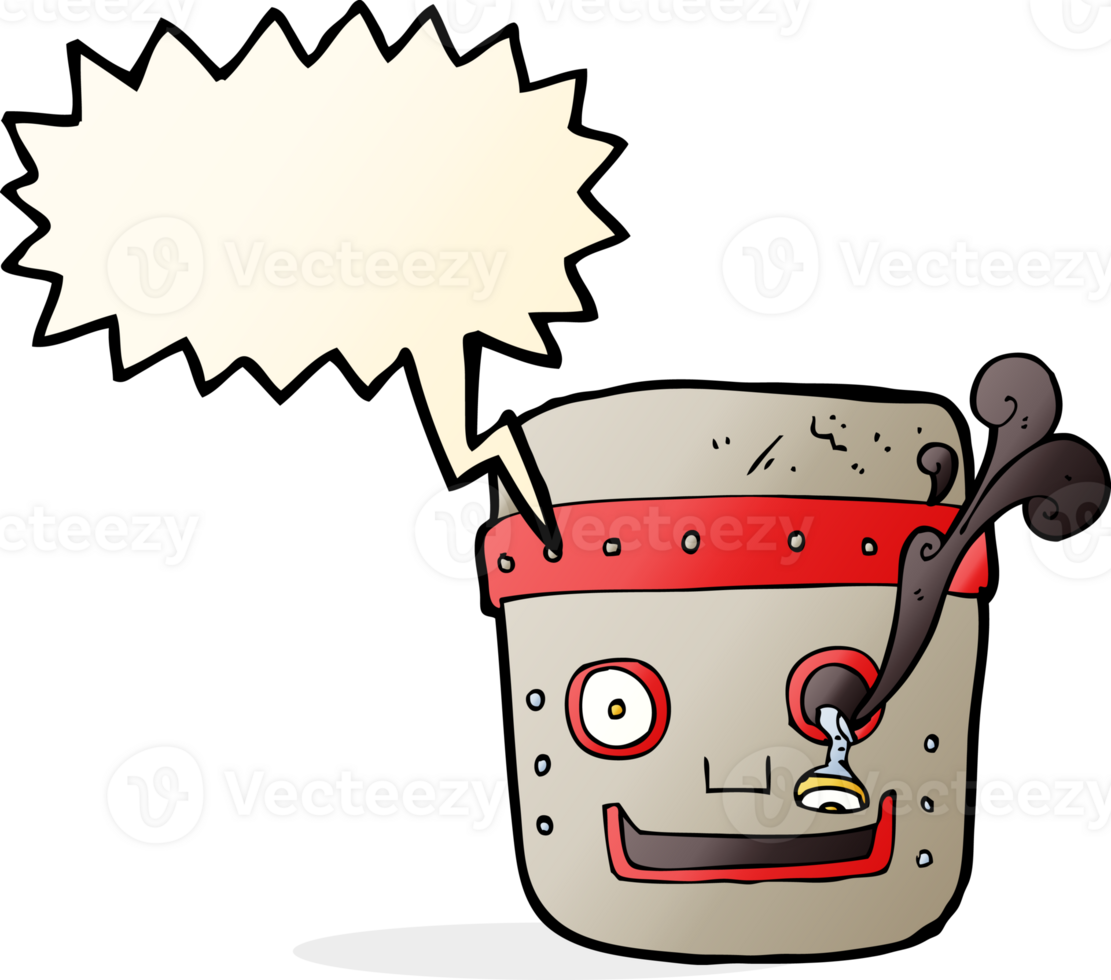 cartoon robot head with speech bubble png