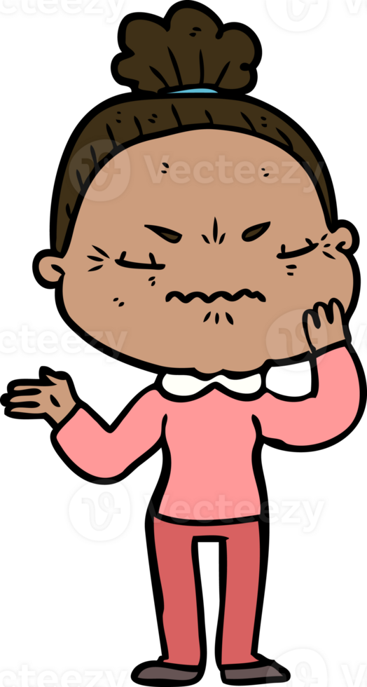 cartoon annoyed old lady png