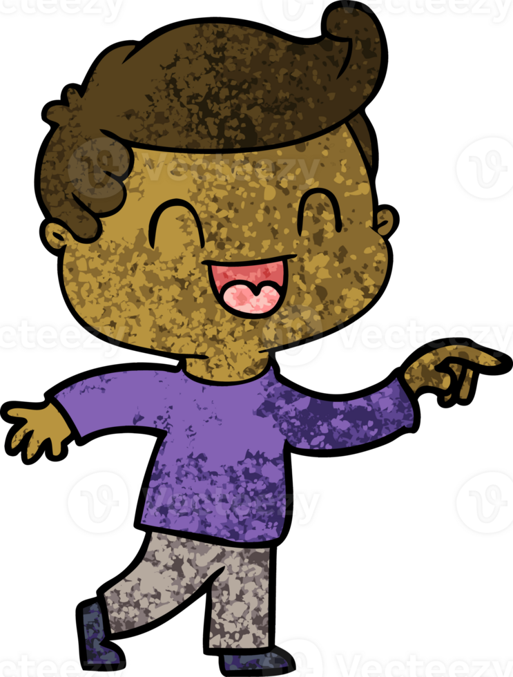cartoon happy man pointing png